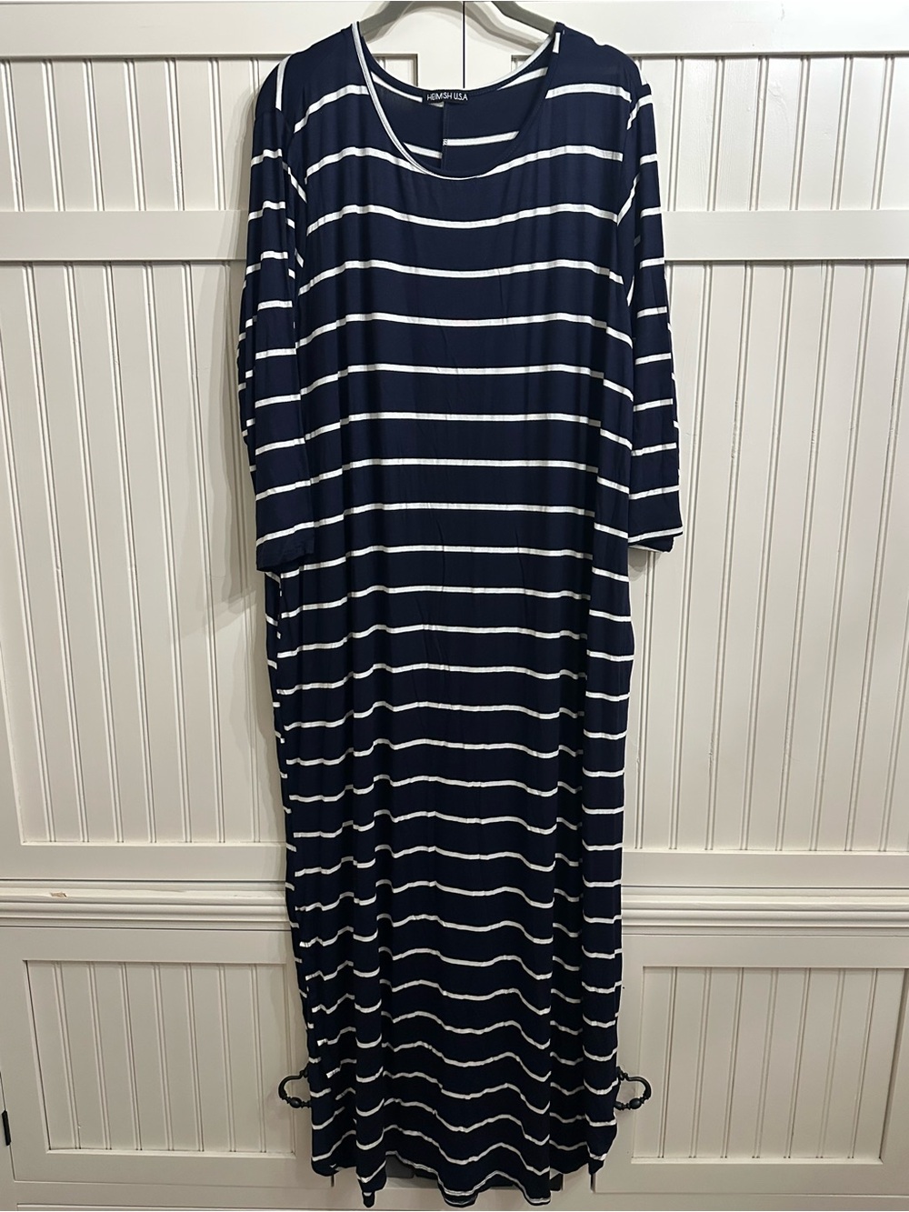 HEIMISH USA Navy and White Striped Maxi Dress